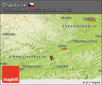 Physical Panoramic Map of Dražovice