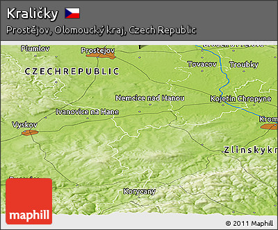 Physical Panoramic Map of Kraličky