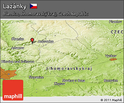 Physical Panoramic Map of Lažánky