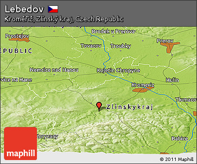 Physical Panoramic Map of Lebedov