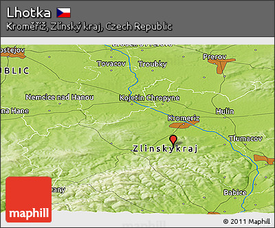 Physical Panoramic Map of Lhotka