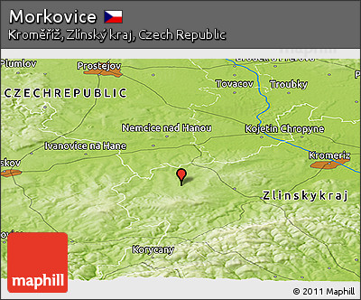 Physical Panoramic Map of Morkovice
