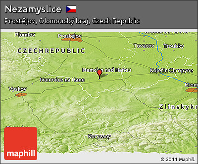 Physical Panoramic Map of Nezamyslice