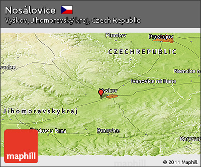 Physical Panoramic Map of Nosálovice