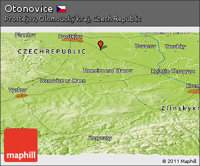 Physical Panoramic Map of Otonovice