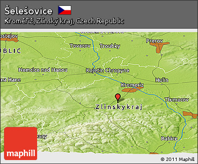 Physical Panoramic Map of Šelešovice