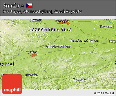 Physical Panoramic Map of Smržice