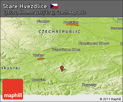 Physical Panoramic Map of Staré Hvězdlice