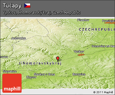 Physical Panoramic Map of Tučapy