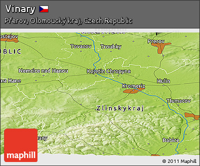 Physical Panoramic Map of Vinary
