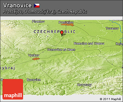 Physical Panoramic Map of Vranovice