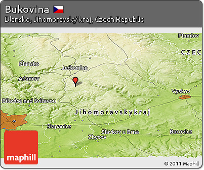 Physical Panoramic Map of Bukovina