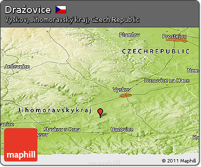 Physical Panoramic Map of Dražovice