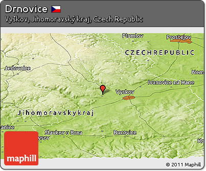 Physical Panoramic Map of Drnovice