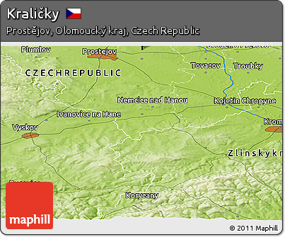 Physical Panoramic Map of Kraličky
