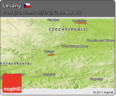 Physical Panoramic Map of Lešany