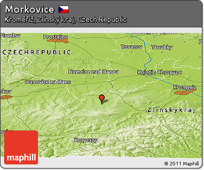 Physical Panoramic Map of Morkovice