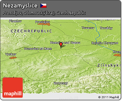 Physical Panoramic Map of Nezamyslice