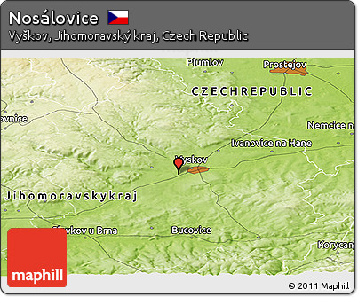 Physical Panoramic Map of Nosálovice