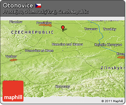 Physical Panoramic Map of Otonovice