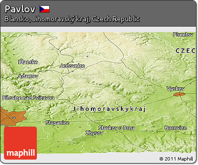 Physical Panoramic Map of Pavlov