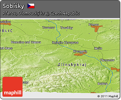 Physical Panoramic Map of Sobíšky