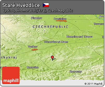 Physical Panoramic Map of Staré Hvězdlice