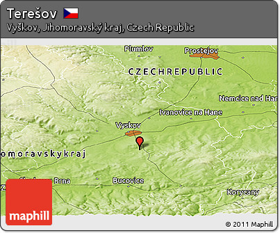 Physical Panoramic Map of Terešov