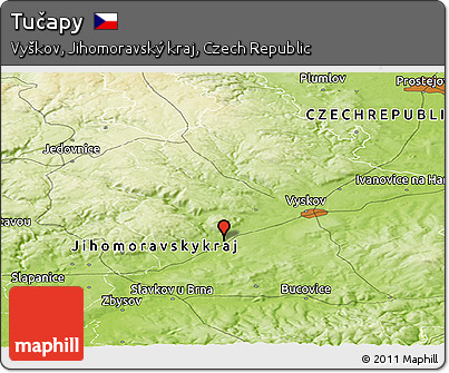 Physical Panoramic Map of Tučapy