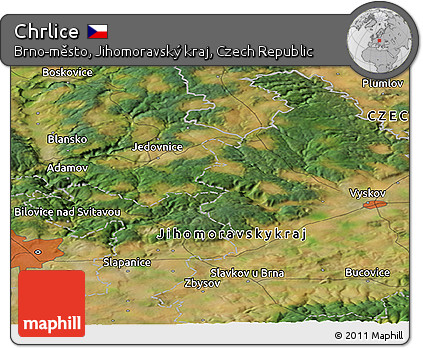 Satellite Panoramic Map of Chrlice