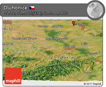 Satellite Panoramic Map of Dluhonice
