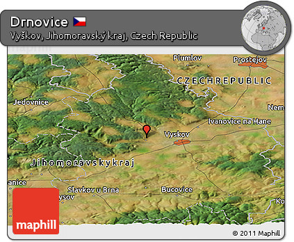 Satellite Panoramic Map of Drnovice