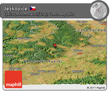 Satellite Panoramic Map of Ježkovice