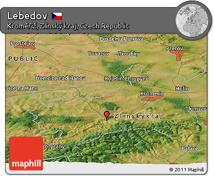 Satellite Panoramic Map of Lebedov