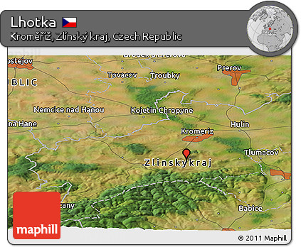 Satellite Panoramic Map of Lhotka