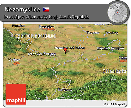 Satellite Panoramic Map of Nezamyslice