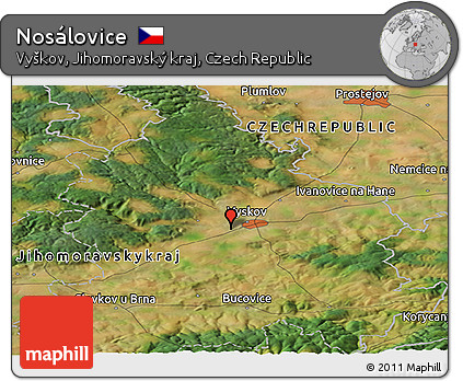 Satellite Panoramic Map of Nosálovice