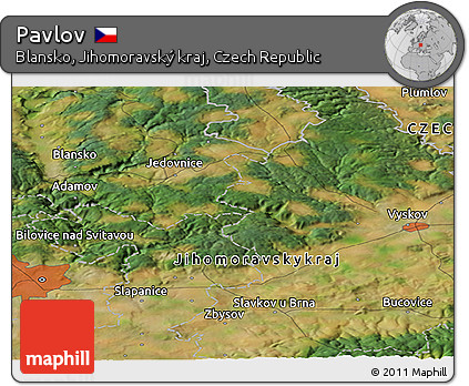 Satellite Panoramic Map of Pavlov