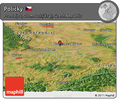 Satellite Panoramic Map of Poličky
