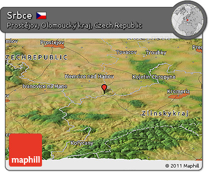 Satellite Panoramic Map of Srbce