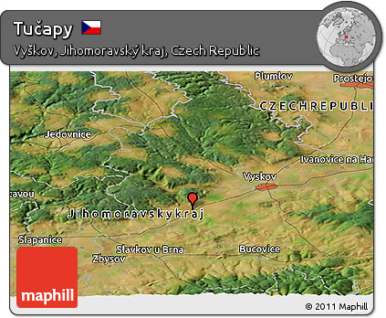 Satellite Panoramic Map of Tučapy