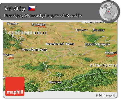 Satellite Panoramic Map of Vrbátky