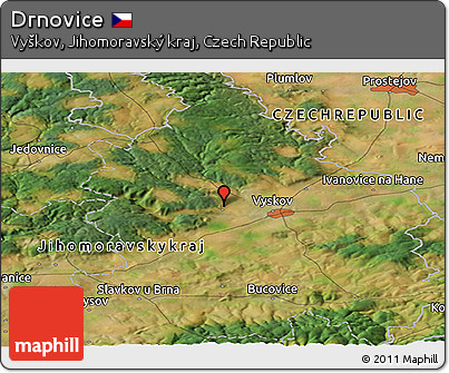 Satellite Panoramic Map of Drnovice