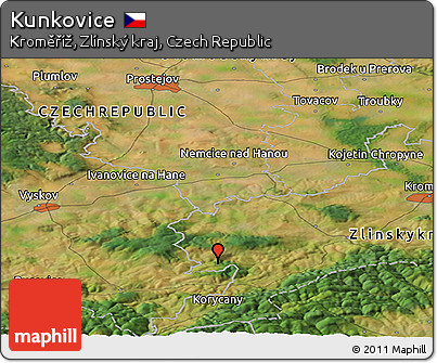 Satellite Panoramic Map of Kunkovice