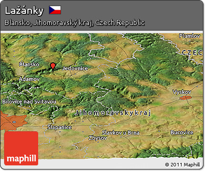 Satellite Panoramic Map of Lažánky