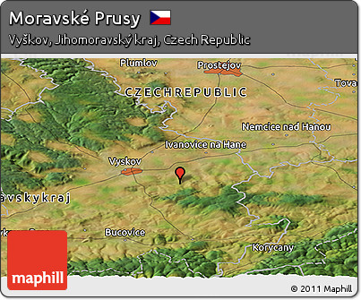 Satellite Panoramic Map of Moravské Prusy