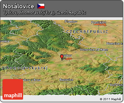 Satellite Panoramic Map of Nosálovice