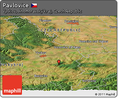 Satellite Panoramic Map of Pavlovice