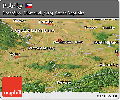 Satellite Panoramic Map of Poličky