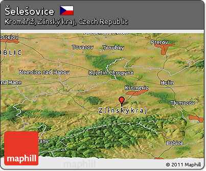Satellite Panoramic Map of Šelešovice